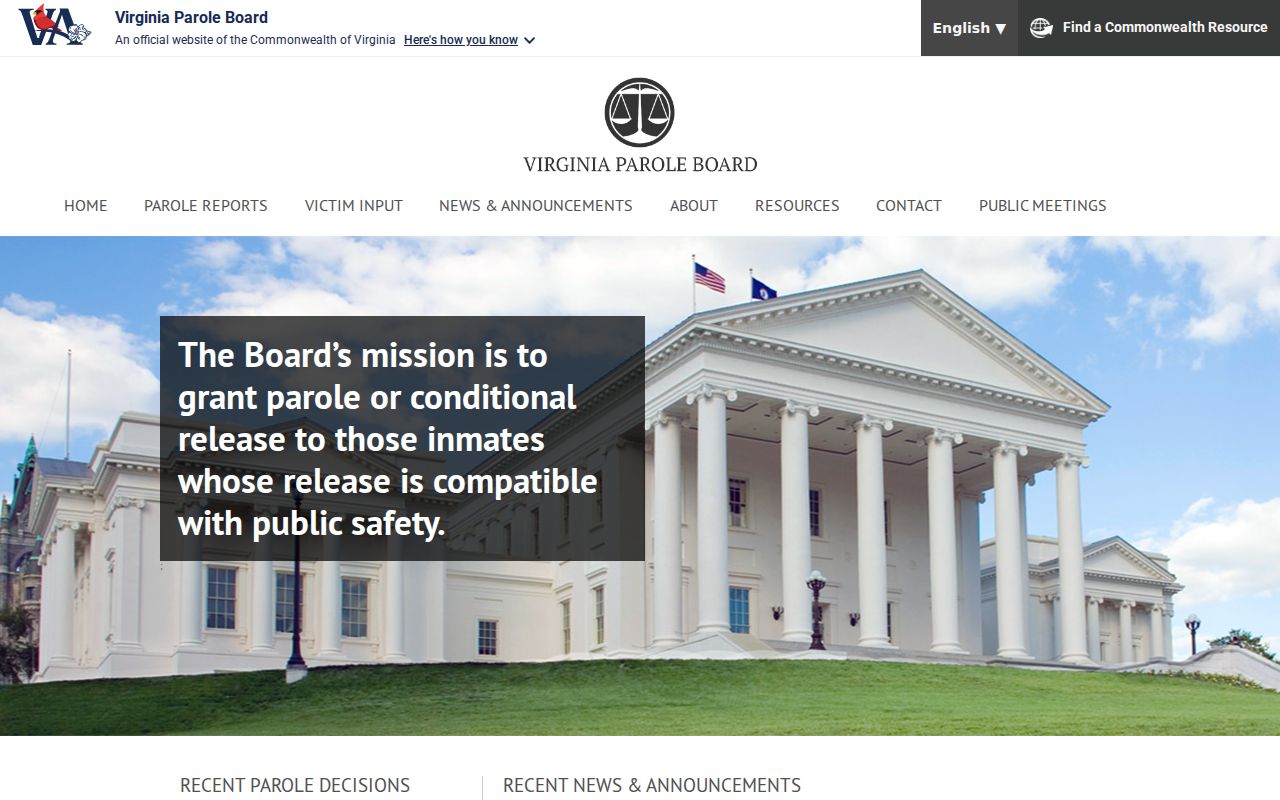 Virginia Parole Board source compared with Louisa County arrest records